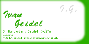 ivan geidel business card